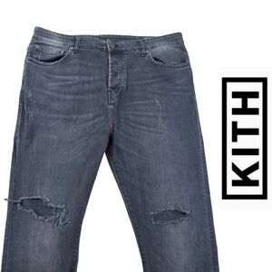 Kith Monroe Denim Pant Jeans Slim Distressed 36